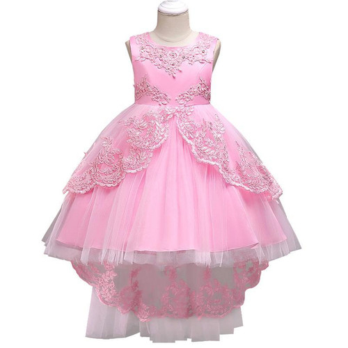 Girls Flower Wedding Princess Embroidery High Grade Dresses Children Clothing Kids Party Baby Girls Dress Clothes