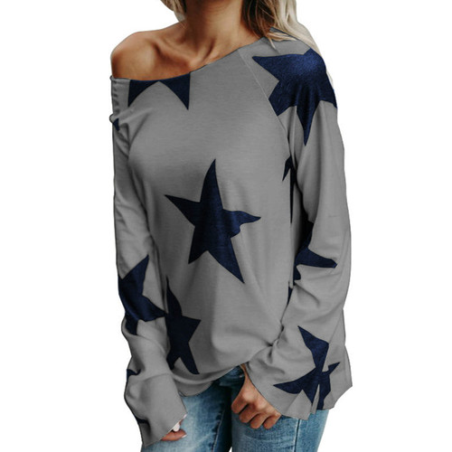 Winter Basic Tops Blusas Long Sleeve Casual Shirts O-neck Kawaii Stars Women Blouse Autumn