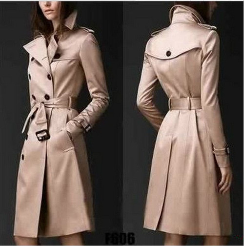 Autumn New Women Trench Coat Long Windbreaker Europe America Trend Double-Breasted Slim Long Trench
