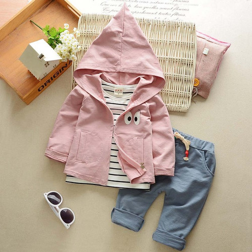 baby clothing set cotton autumn hoodies + pants + t-shirt 3 pieces children outerwear kids clothes suit 2 years newborn outfits