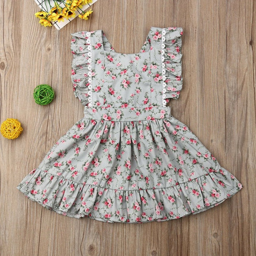 Cute Big/Little Sister Matching Baby Clothes Floral Print Baby Rompers&Girls Dress Summer New Born Baby Clothes Cute Outfit 0-5Y