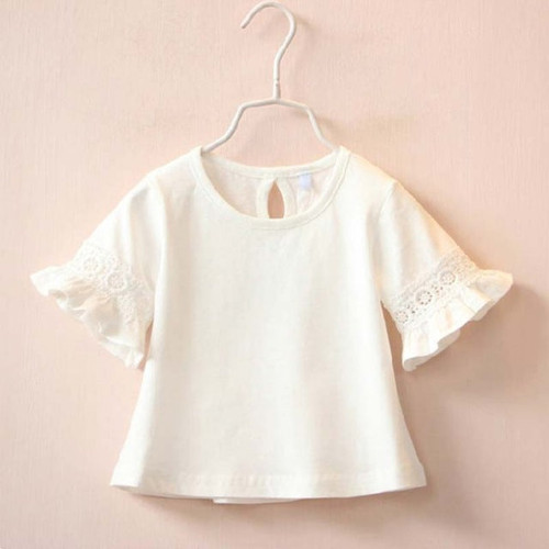 Princess Lace  Kids girls T shirt Half sleeve children t shirts for girl top clothes clothing Summer Spring
