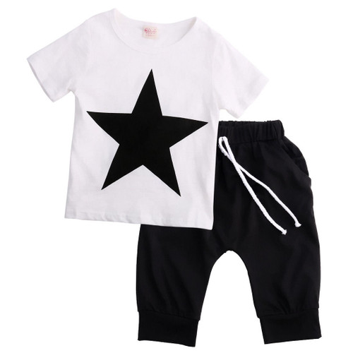 Summer Toddler Kids Baby Boy Clothes Star T shirt Tops Harem Pants 2PCS Outfits Set Clothes 2-7T