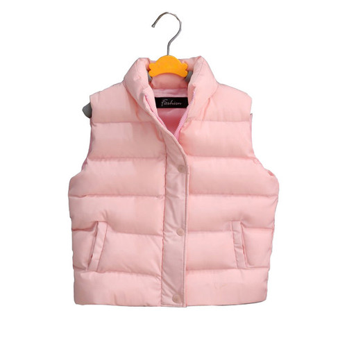 Children Vests Girls Boy Sleeveless Coats Solid Color Cotton Waistcoats Autumn Winter Child Vest Outwear Kids Jacket DQ636