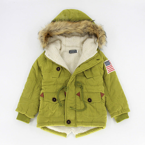 Autumn Winter children jackets Girls Boys Coats Hooded Faux Fur Collar Kids Outerwear 10T Cotton Padded Baby Girl Boy Snowsuit