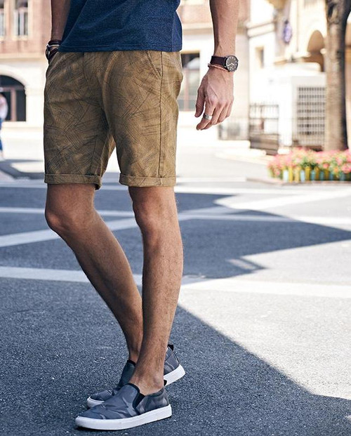 Enjeolon brand top  Summer New Casual Shorts Men cotton Sim printing khaki Available Knee length High Quality K6100