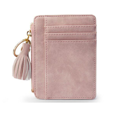 New Fashion Women Tassel Zipper Small Wallets Coin Pocket Clutch bag Women's Short Bag Pu Leather Credit Card ID Holders