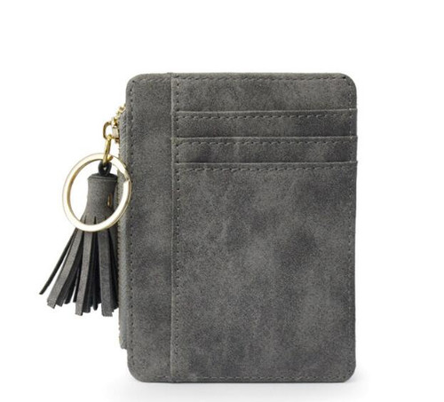 New Fashion Women Tassel Zipper Small Wallets Coin Pocket Clutch bag Women's Short Bag Pu Leather Credit Card ID Holders