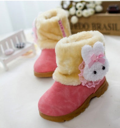 New Children Shoes Personality Lobbing Ball Snow Boots Girls Shoes Winter Boots Brown Pink Red SIZE21-30