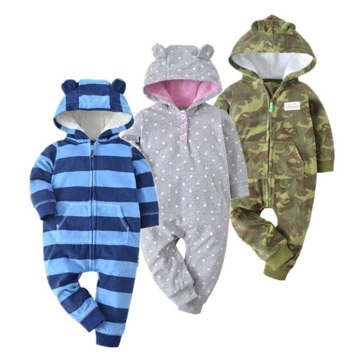 New baby costume cute camo baby jumpsuit coat for baby boy clothes , fleece outfit infant  Jacket for baby girl clothing