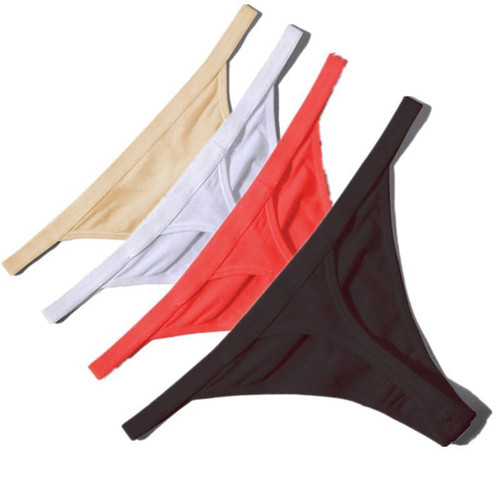 Sale Sexy Women Cotton G String Thongs Low Waist Sexy Panties Ladies' Seamless Underwear Black Red White Skin