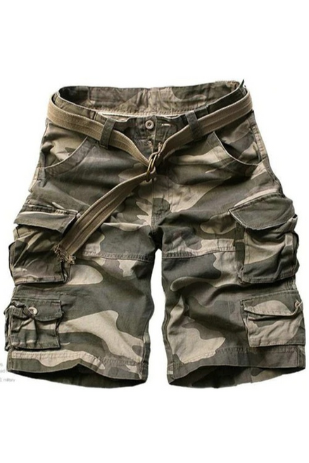 Summer Hot High Quality Mens Cargo Shorts Multi-pocket Cotton Men Short Pants Workout Bermuda Shorts ( Free Belt )