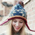 100% Handmade Ethnic Style Crochet Mosaic Parquet Beanie Knitted Hat Women's Winter Warm Cap