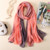 Women's Summer Scarf Plain Ombre Silk Shawl Soft Thin Gradient Hijab Snood Oversized Bandana Beach Cover-ups Foulard Sjaal