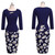 Nice-forever Autumn Floral Patchwork Button Casual Dress Business Three Quarter Zip Back Bodycon Summer Office Dress