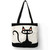 Cartoon Animal Cat Print Tote Bag For Women Folding Reusable Shopping Bags Linen Handbags Pouch