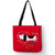 Cartoon Animal Cat Print Tote Bag For Women Folding Reusable Shopping Bags Linen Handbags Pouch