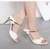 Metal Square Heel Women Sandals Women Heel Shoes Gold Sliver Peep Toe Party Ladies Sandals Summer Sandals Woman