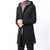 Winter Jacket Coat Men Slim Fit Mens Coat  Black Gray Trench Hooded Mens Wool Coats with Big Pocket Long Jackets