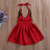 Toddler Kids Baby Girl Clothes Girls 3D Flowers Halter Dress Formal Sleeveless Dresses Red White A Line Sundress