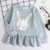 Girls Dress New Brand Baby Girls Blouse Rabbit Ears Hooded Long Sleeve Children Clothing Dress Girls Clothes