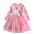 Girls Unicorn Vestidos Girls Long Sleeve Dress Kids Party Voile Dress Children Licorne Autumn and Winter Dresses LH4577