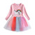 Girls Unicorn Vestidos Girls Long Sleeve Dress Kids Party Voile Dress Children Licorne Autumn and Winter Dresses LH4577
