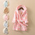 Children Girls Bathrobes Autumn Winter Thicken Warm Pajamas Kids Hooded Dressing Grown Cartoon Flannel Sleepwear for 1-10Y