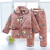 Kids clothes Winter Pajama sets Thicken Pijama set Baby boy Pajamas Printing Children quilt flannel sleepwear Infant pajamas