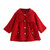 Baby Jacket Winter Girls Turn-Down Collar Long Sleeve Single Breasted Baby Christmas Coat and Jacket Pink/Red Color For 6-24M
