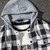 Hoodies Tracksuit Men's Autumn Casual Plaid Shirts Long Sleeve Pullover Shirt Top Hooded Blouse Sportswear