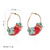 Style Flower Earrings for Girl Women Rond Circle Hoop Earrings Statement Colorful Petal Circle Big Fancy Jewelry