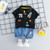 Plaid Baby Boys Clothing Set Summer New Cotton Children Boys Clothes Sets Shirts+Bid Pants Kids Boys Clothing