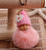 Sleeping Baby Doll Keychain Pompom Faux Rabbit Fur Ball  Baby Toy Women Trinket Bag Charms