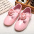 3 Colors Children Girls Shoes New Korea Single Shoes Girls Princess Leather Shoes with Big Flower Kids Casual shoes