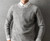 100%cashmere Oneck knit men striped H-straight pullover sweater