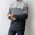 cashmere Oneck knit men fashion patchwork color thick H-straight pullover sweater