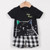 Children summer baby boys clothes cotton children's sets animal striped rocket print t shirt + shorts