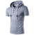 Male Solid Color Men Sweatshirt Splicing Leather Lace  Hooded Short Sleeve Street Slim Personalized Hoodies