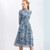 Autumn Dress Chiffon For Women Stand Casual Button Style Open The Chest Knee Dress Sweet