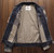 Men's Blue Denim Vintage Classic Biker Motorcycle Jacket Stand Collar Retro Slim Fit