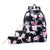 3pcs/set girls rose flower printing school backpack set kids floral bag travel backpack school bags for teenage girls