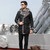 Black Men Long Hood Genuine Casual Shearling Coat Winter Thick Slim Fit Shearling Jacket