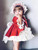 4 PCS Red Velvet Autumn Winter Girl Vintage Spanish Dress Ball Princess Dress Christmas Party Dress for Girl