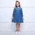 Kids Fashion Girls Dress Long Sleeve Double Layered Collar Cotton Lace Plaid Party Dresses Spring Autumn Clothes