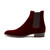 Handmade Top Quality Velvet Vintage Men Leather Shoes Ankle Boots Formal Business Pointed Toe Slip-On Chelsea Boots Red