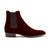 Handmade Top Quality Velvet Vintage Men Leather Shoes Ankle Boots Formal Business Pointed Toe Slip-On Chelsea Boots Red