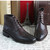 Retro Brogue Style Genuine Leather Handmade Goodyear Formal Dress Short Boots