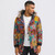 Winter Men's Linen Cotton Floral Down Skiing Jackets Hooded Coat Padded Warm Jacket Flocking Winterbreak Men Outerwear