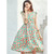 Summer Women Short Sleeve Dress Printing Floral Fashion Pleated A-line Long Dress Female Bohemian Dresses